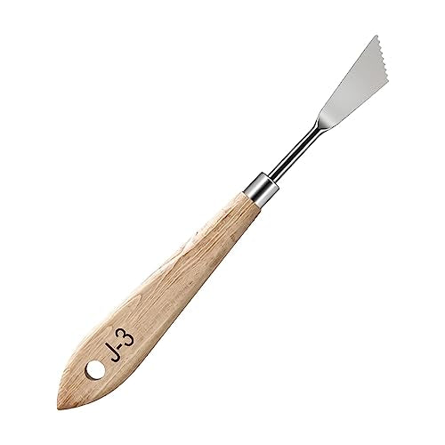 MAPPERZ Stainless Steel Artists Palette Knife Spatula Painting Mixing Scraper Thin and Flexible Art Tools for Oil Painting Acrylic Mixing, Canvas, Cake Icing, Face Painting Knife No. J-3, Pack of 01
