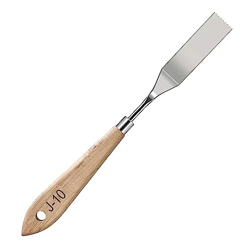 MAPPERZ Stainless Steel Artists Palette Knife Spatula Painting Mixing Scraper Thin and Flexible Art Tools for Oil Painting Acrylic Mixing, Canvas, Cake Icing, Face Painting Knife No. J-10, Pack of 01