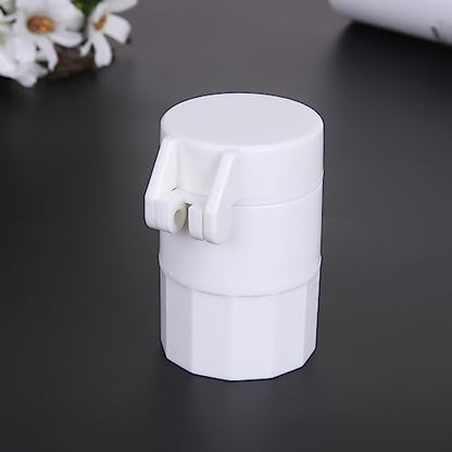 MAPPERZ Medicine Pill Crusher Container, Cutter and Grinder Splitter, Crushes Pills, Vitamins, Stainless Steel Blade, Drinking Cup, Multifunction 4 in 1 Portable Round Tablet Pulverizer, Random Color