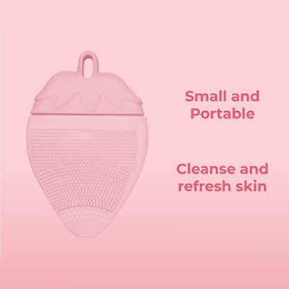 MAPPERZ 3 in 1 Silicone Soft Face Wash Scrubber Skin Exfoliator Blackhead Remover Manual Massager with Easy Hanging Hole for Dry, Oily, Sensitive Skin, Pink