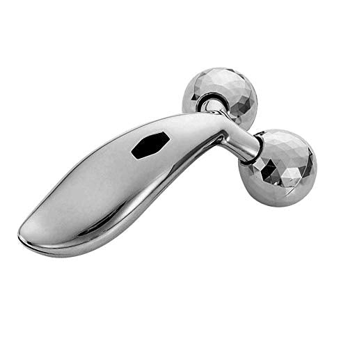MAPPERZ 3D Manual Roller Massager/Body Massager/ 360 Rotate Roller Face Body Massager/Skin Lifting/Wrinkle Remover and Facial Massage/Relaxation and Skin Tightening Tool/Unisex - Silver