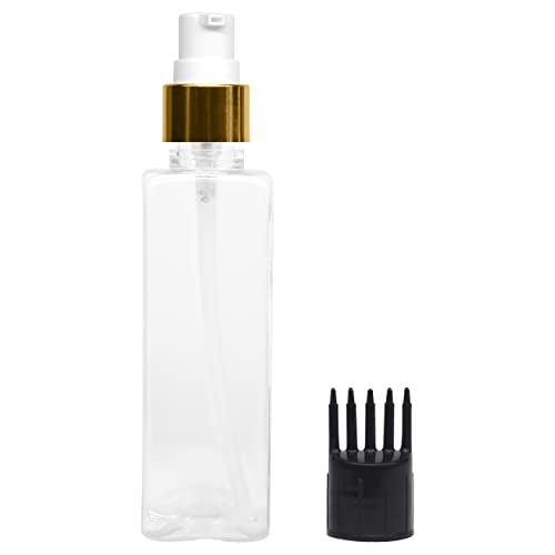 MAPPERZ Plastic Pump Bottle Dispenser, with Root Comb Applicator, Rectangular Shampoo, Lotion, Massage Oil, Liquid Soap, Hand Pump Bottle, Durable Refillable Empty Containers 100ml, PC- 1
