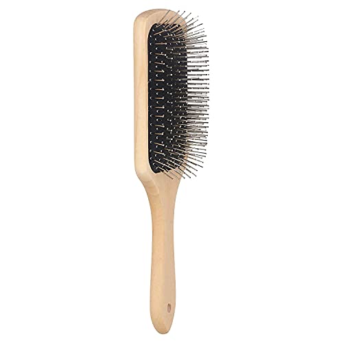 MAPPERZ Wooden Paddle Hair Brush with Ball Tip Bristles For Grooming, Straightening, Smoothing Hair for Men and Women (Brown)
