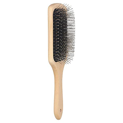 MAPPERZ Wooden Paddle Hair Brush with Ball Tip Bristles For Grooming, Straightening, Smoothing Hair for Men and Women (Brown)