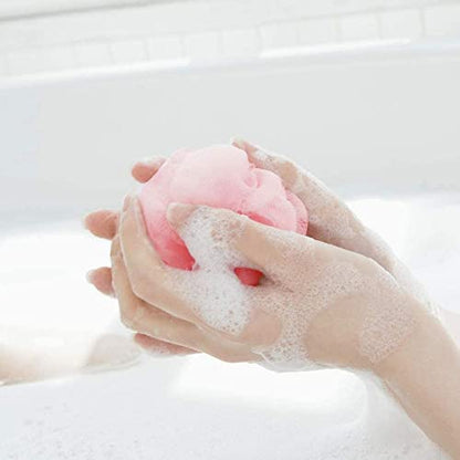 MAPPERZ Bath Shower Loofah Sponge Pouf/Body Scrubber Exfoliator/Round Loofah for Men and Women (Pack of 1)