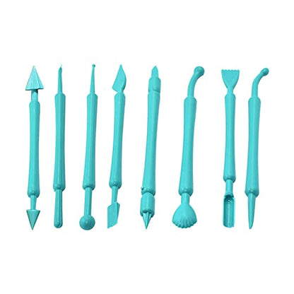 MAPPERZ Cake Decorating Modelling Sculpting Tool Kit Set/ 16 Different Shapes Exclusive Modeling Set for Fondant Gum Paste Sugar Craft and Cake Decoration Clay - Blue