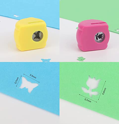 MAPPERZ Paper Punches Set, Mini Paper Punch Image Hole Cutters for Scrapbooks Albums Photos Cards and DIY Handcrafts for School Projects and Other Craft