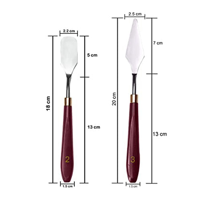MAPPERZ Stainless Steel Artists Palette Knife Spatula Painting Mixing Scraper Thin and Flexible Art Tools for Oil Painting Acrylic Mixing- Palette Knife|Scrapping Knife (No. 2, 3) Pack of 2