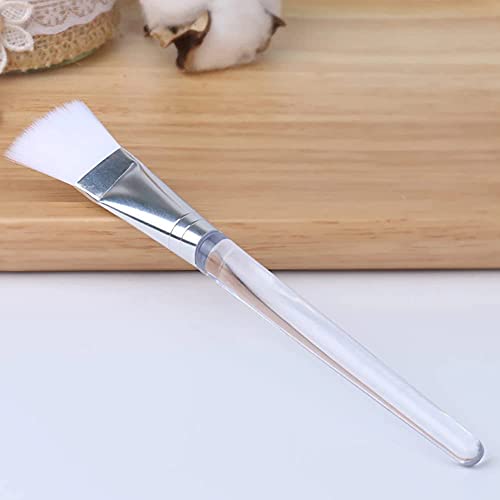 MAPPERZ Facial Mask Application Brush Women Face Pack Makeup Cosmetic Soft Brush Tool - Transparent & White Color, Cosmetic Tools with Clear Plastic Handle, Soft Facial Application Brush :- Pack Of 1