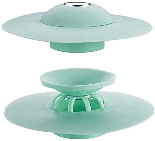 MAPPERZ Silicone Stopper and Filter Drain Pack of 2 Stopper/Strainer/Hair Catcher for Bathroom/Wash Basin/Kitchen Sink/Bathtub Sealer Cover