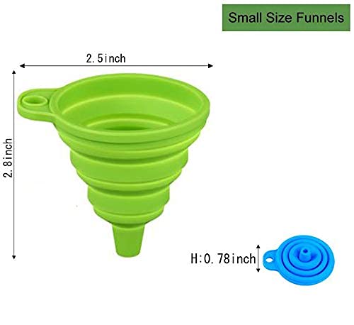 MAPPERZ Heat Resistant Collapsible Silicone Funnel Foldable Hopper for Oil Liquid Kitchen Bathroom