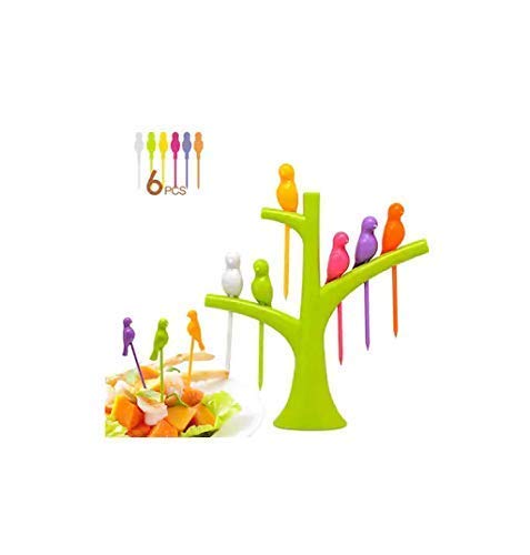 MAPPERZ Fancy Bird Fork, Attractive on Table and Ideal Fork for Eating Fruits/Tree Shape Holder Stand - Pack of 1