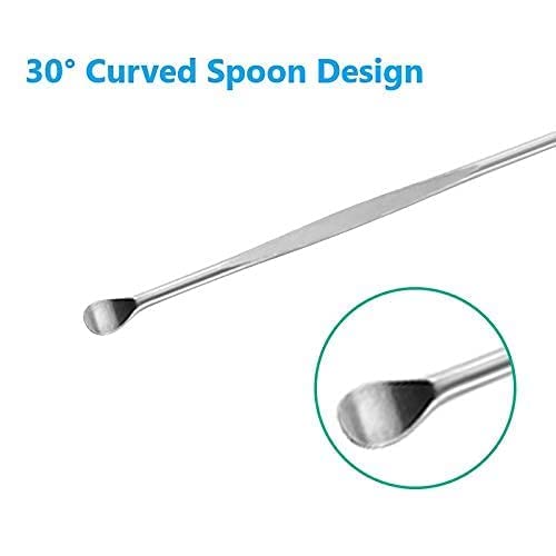 MAPPERZ ear cleaning tool/ear wax cleaner/Ear Scoop Picking Tool Stainless Steel / 6 Piece Ear Cleaner Tool/Ear Curette Safety Cleaner with Brush and Storage Box - Set of 6 (Silver)