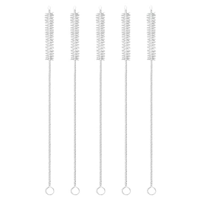 MAPPERZ Long Straw Cleaning Brush Stainless Steel Nylon Thin Pipes Drinking Straw Washing Cleaning Brushes / Straw Brushes with Tiny Bristles, for Tumbler, Sippy Cup, Bottle and Tube, Pack of 5