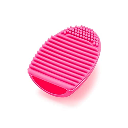 Mapperz Brush Egg Makeup Brush Cleaner Cleaning Tool Pink | Eco-friendly silicone makeup brush cleaner and dryer Egg shape