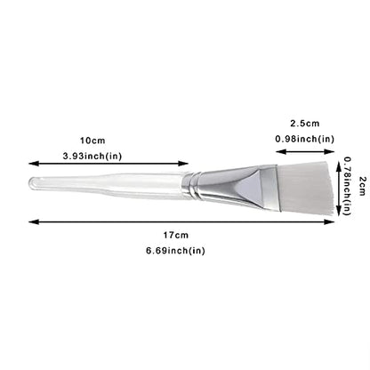 MAPPERZ Facial Mask Application Brush Women Face Pack Makeup Cosmetic Soft Brush Tool - Transparent & White Color, Cosmetic Tools with Clear Plastic Handle, Soft Facial Application Brush :- Pack Of 1