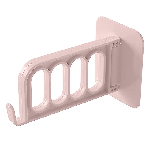 MAPPERZ Foldable Key Decorative Hooks Multi-Function 4 Hole Door Hooks Strong Adhesive Hanger Storage Rack Coat Hooks- (Multicolor,)