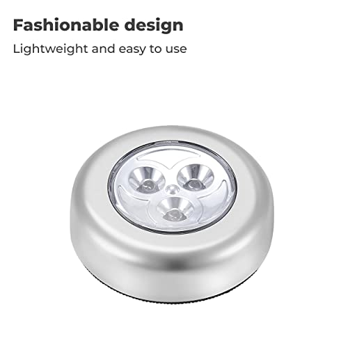 MAPPERZ LED Battery Powered Wireless Night aight Stick Tap Touch Lamp Stick-on Push Light for Closets Cabinets or Utility Rooms Cordless Touch Light Batteries Not Included (Pack of 4)