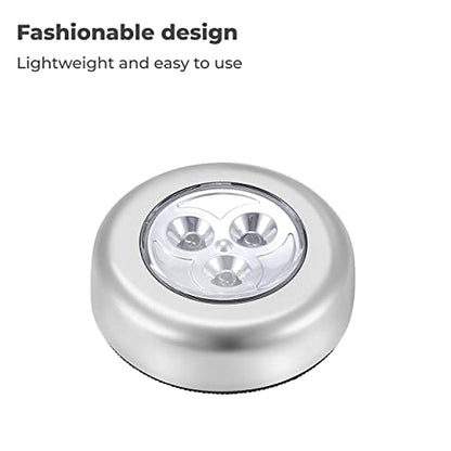 MAPPERZ LED Battery Powered Wireless Night aight Stick Tap Touch Lamp Stick-on Push Light for Closets Cabinets or Utility Rooms Cordless Touch Light Batteries Not Included (Pack of 4)
