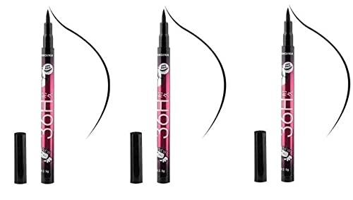 MAPPERZ 36H Precision Liquid Waterproof Lash Eyeliner Pencil Eye Liner, Water Resistant, Long-Lasting (Black) (pack of 3) Matte Finish