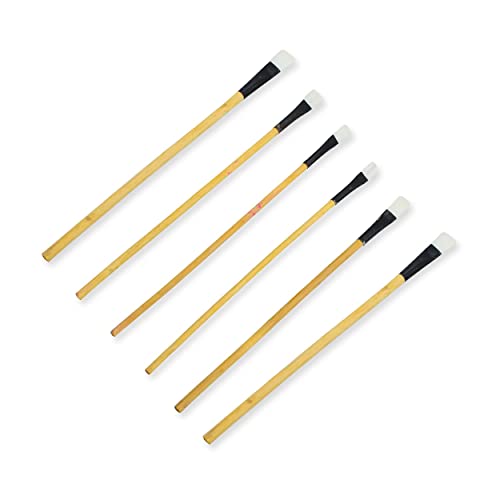 MAPPERZ Wooden Art Brush Set Acrylic Painting Artist Paint Brushes - Pack of 6 (Brown)