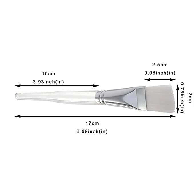 MAPPERZ Facial Mask Application Brush Women Face Pack Makeup Cosmetic Soft Brush Tool - Transparent & White Color, Cosmetic Tools with Clear Plastic Handle, Soft Facial Application Brush :- Pack Of 1