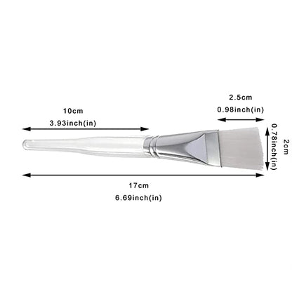MAPPERZ Facial Mask Application Brush Women Face Pack Makeup Cosmetic Soft Brush Tool - Transparent & White Color, Cosmetic Tools with Clear Plastic Handle, Soft Facial Application Brush :- Pack Of 1