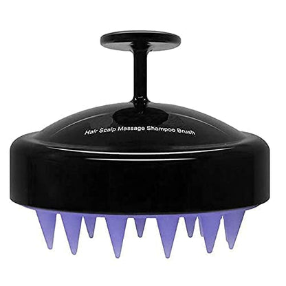 MAPPERZ Hair Scalp Manual Massager Shampoo Brush/Hair Washing Brush Silicone Head Body Massager Brush Hairbrush for Hair Washing/Scalp Exfoliator for Dandruff/Flexible Silicone Bristles, Black