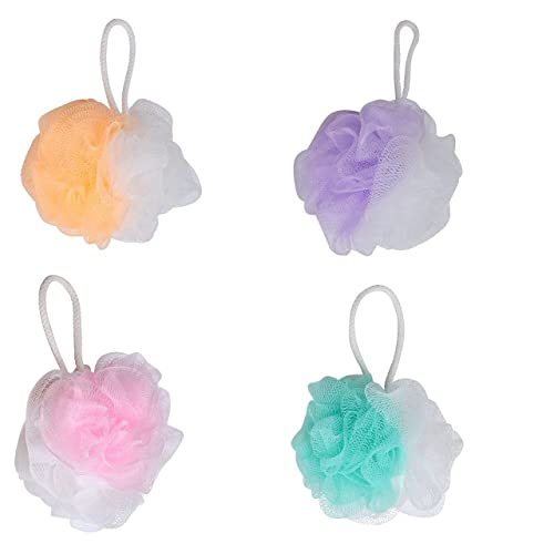 MAPPERZ Bath Shower Loofah Sponge Pouf/ Body Scrubber Exfoliator/ Round Loofah for Men and Women