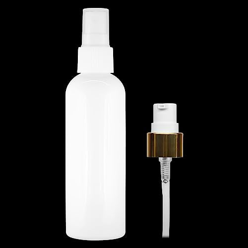 MAPPERZ Plastic Pump Bottle Dispenser, with Plastic Pump Bottle Spray, Cylindrical Shampoo Lotion Massage Oil, Liquid Soap, Hand Pump Bottle, Durable Refillable Empty Containers, White, 100ml, PC-1