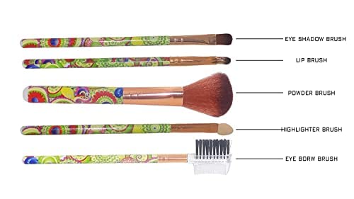 MAPPERZ Makeup Brushes Professional 5Pcs Make up Brushes Set Premium Synthetic Kabuki Foundation Blending Brush Face Powder Blush Concealers Eye Shadows