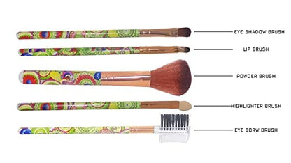 MAPPERZ Makeup Brushes Professional 5Pcs Make up Brushes Set Premium Synthetic Kabuki Foundation Blending Brush Face Powder Blush Concealers Eye Shadows
