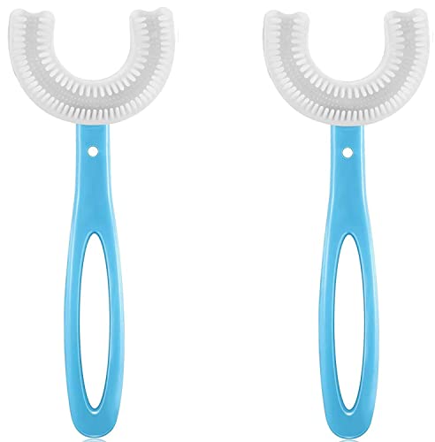 MAPPERZ 6-12 Years Kids U- Shaped Toothbrush/ Food Grade Soft Silicone Brush Head/ 360° Manual Toothbrush Oral Cleaning Tool