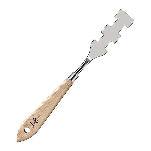 MAPPERZ Stainless Steel Artists Palette Knife Spatula Painting Mixing Scraper Thin and Flexible Art Tools for Oil Painting Acrylic Mixing, Canvas, Cake Icing, Face Painting Knife No. J-8, Pack of 01