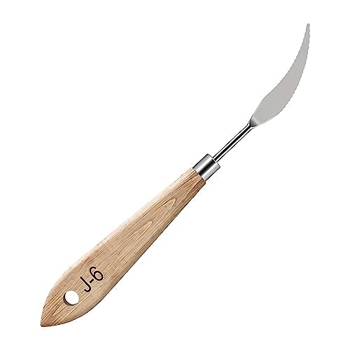 MAPPERZ Stainless Steel Artists Palette Knife Spatula Painting Mixing Scraper Thin and Flexible Art Tools for Oil Painting Acrylic Mixing, Canvas, Cake Icing, Face Painting Knife No. J-6, Pack of 01