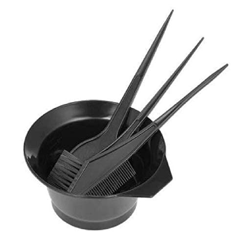 MAPPERZ Hair Colour Bowl with Brush/Hair Comb, Dye Brush and Mixing Bowl Kit Tint Comb for Hair Tint Dying Coloring Applicator(Hair Color Bowl and 3 Brush), 1Set