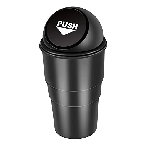 MAPPERZ Mini Trash Bin Car Trash Garbage Can for Car Office Home/Car Mini Trash Plastic Ash Bin - Black (Pack of 1)