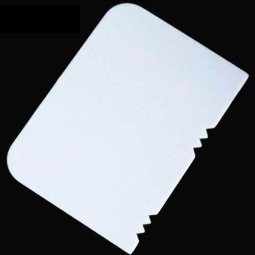 MAPPERZ Dough Bench Scraper Cake Cutter/Chopper/Smoother Icing Fondant Cake Decorating Pastry Baking Tool - Pack of 4 (White)