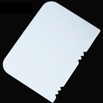 MAPPERZ Dough Bench Scraper Cake Cutter/Chopper/Smoother Icing Fondant Cake Decorating Pastry Baking Tool - Pack of 4 (White)