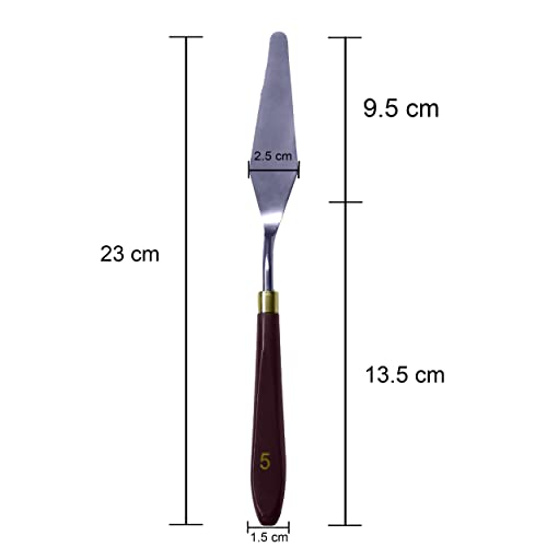 MAPPERZ Stainless Steel Artists Palette Knife Spatula Palette Knife Painting Mixing Scraper Thin and Flexible Art Tools for Oil Painting Acrylic Mixing (Palette Knife, No 5), Pack OF 1