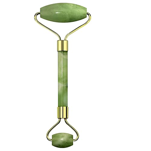 Mapperz Natural Facial Jade Roller Massager Double Sided Face Rolling Massage Stone Beauty Tool for Face Neck Toning