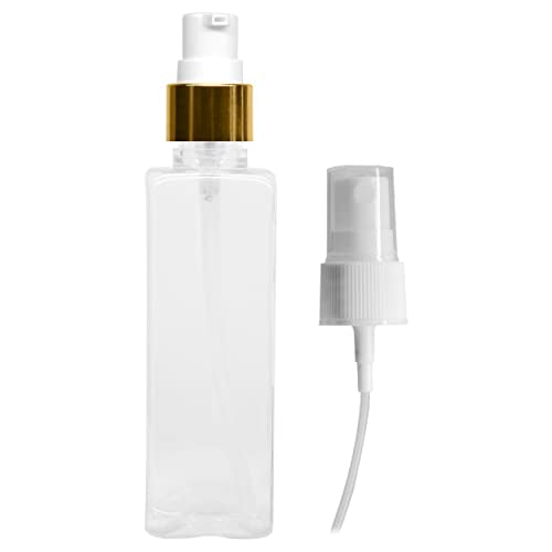 MAPPERZ Plastic Pump Bottle Dispenser, with Plastic Pump Bottle Spray, Rectangular Shampoo Lotion Massage Oil, Liquid Soap, Hand Pump Bottle, Durable Refillable Empty Containers 100ml, PC- 1