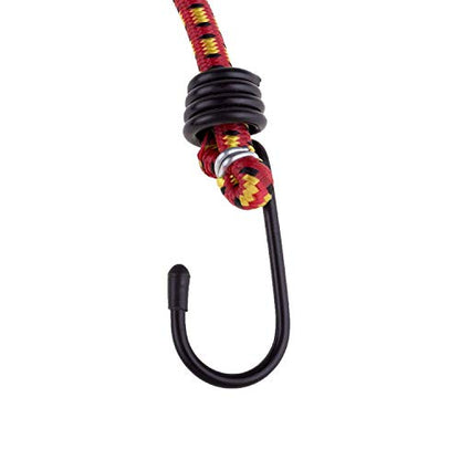 MAPPERZ Multipurpose Flexible Stretchable Elastic Bungee Rope with Metal Hooks/Cord Hanging Clothes/Tying Behind Bikes/Luggage Strap - Pack of 3,Multicolor