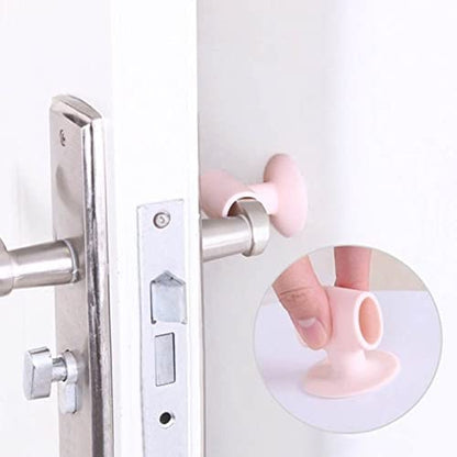 MAPPERZ Mini Multipurpose Wall Protectors Anti-Collision Self-Sucking Silicone Door Stopper Door Handle Bumper Mobile Phone Stand Data Cable Organizer (Pack of 1)