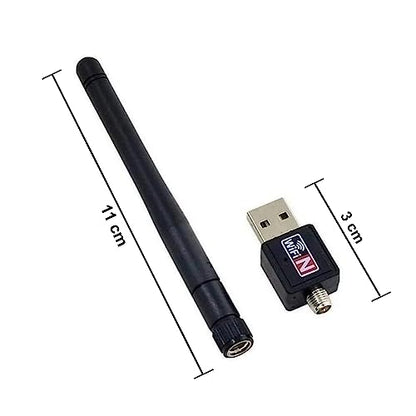 MAPPERZ USB 2.0 WiFi Adapter for PC, Wireless Network Adapter for Desktop with 2.4GHz, 600mBPS High Gain 5dBi Antenna, Supports Win11/10/8.1/8/7/XP, Mac OS 10.9-10.14, Pack of 1