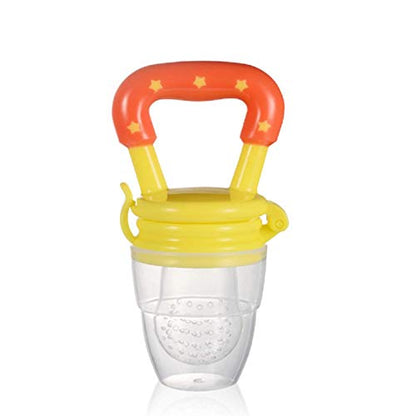 MAPPERZ Baby Food Nibbler Silicon Star Design Yellow Color Baby Nibbler Teether for New Born Infant Kid Pacifier Baby Food Feeding Accessories (Random)