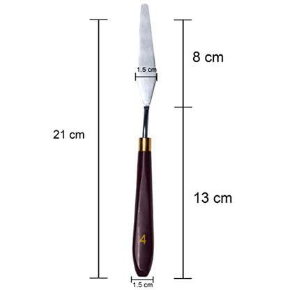 MAPPERZ Stainless Steel Artists Palette Knife Spatula Palette Knife Painting Mixing Scraper Thin and Flexible Art Tools for Oil Painting Acrylic Mixing (Palette Knife, No 4), Pack OF 1