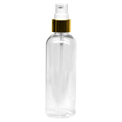 MAPPERZ Plastic Pump Bottle Dispenser, Portable Clear BPA-Free Cylindrical Shampoo Lotion Hand Pump Bottle, Durable Refillable Empty Containers for Massage Oil, Liquid Soap, 100ml, PC- 1