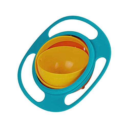 MAPPERZ 1 Pc No Spill Gyro Bowl for Baby and Kids, 360 Degree Rotation Spill Proof Food Bowl/for Baby and Kids - Multicolor