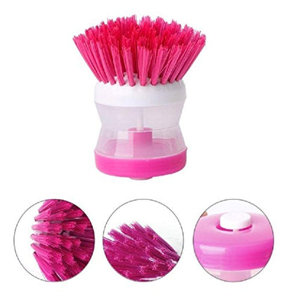 MAPPERZ Dish/Washbasin Cleaning Brush with Inbuilt Soap Dispenser for Multipurpose Cleaning